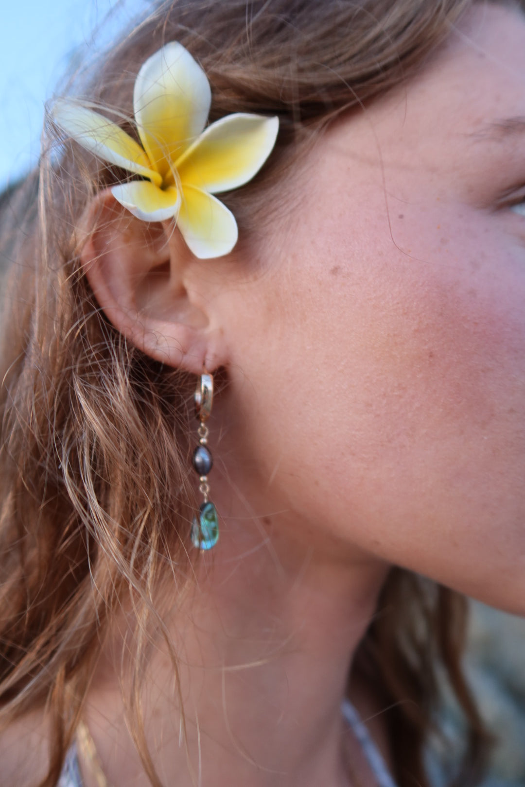 Abalone pearled earrings