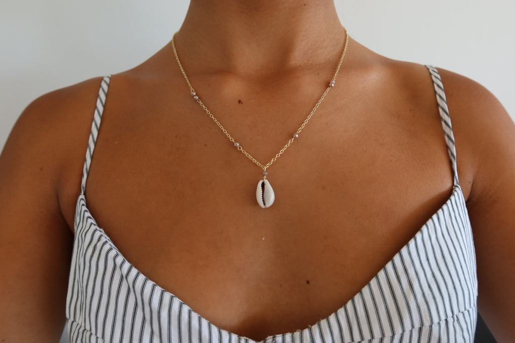 Beaded shell necklace