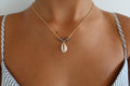 Shell black pearl necklace