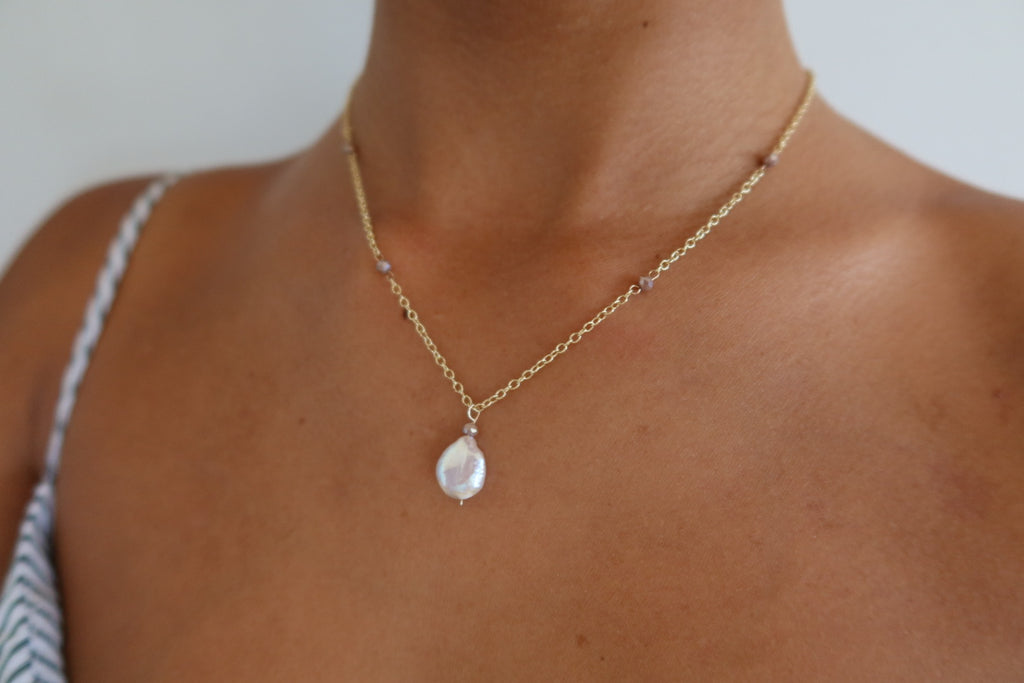 Beaded pearl necklace