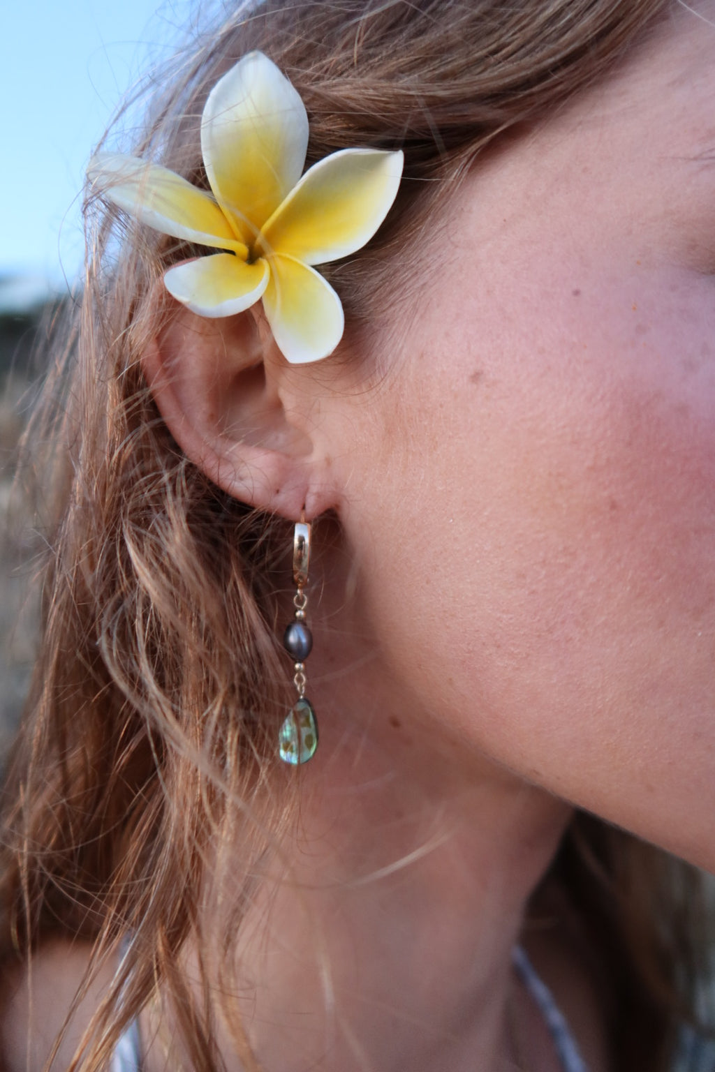 Abalone pearled earrings