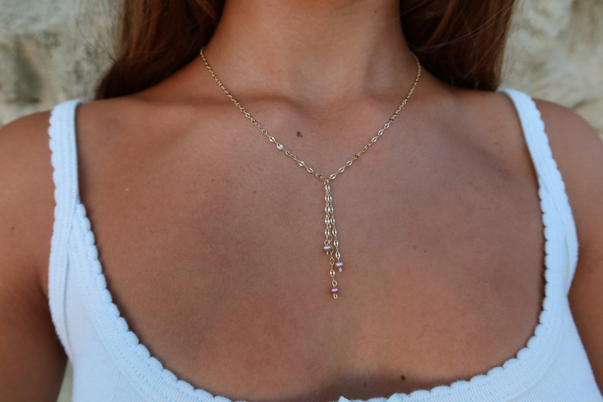 Falling pink pearls
