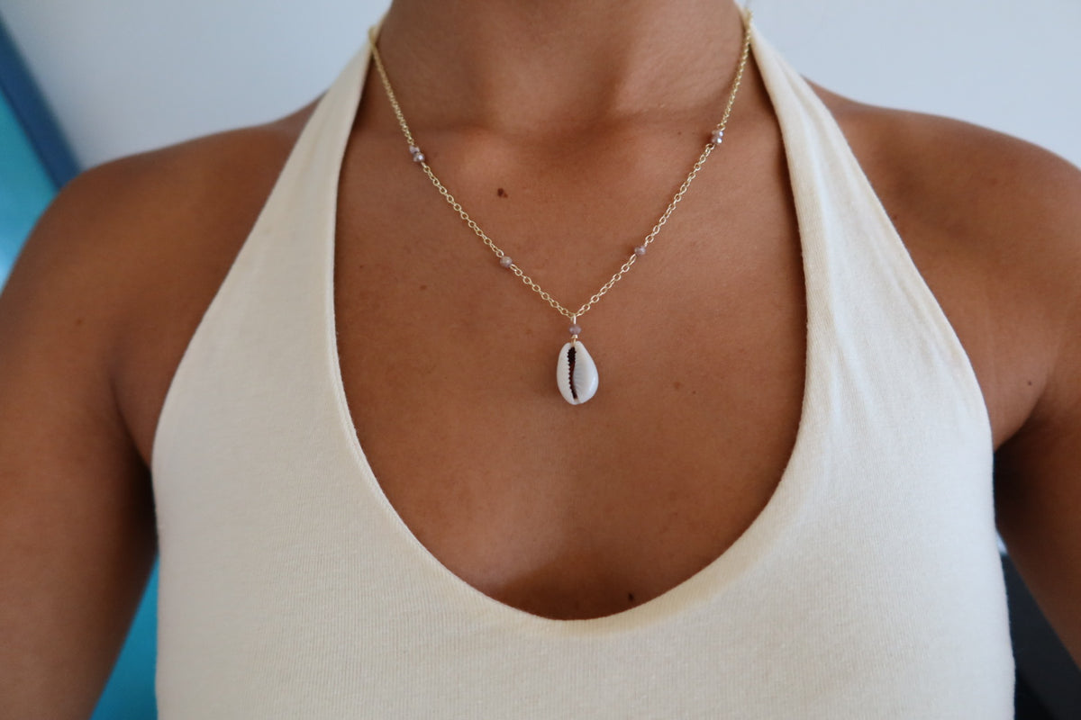 Beaded shell necklace