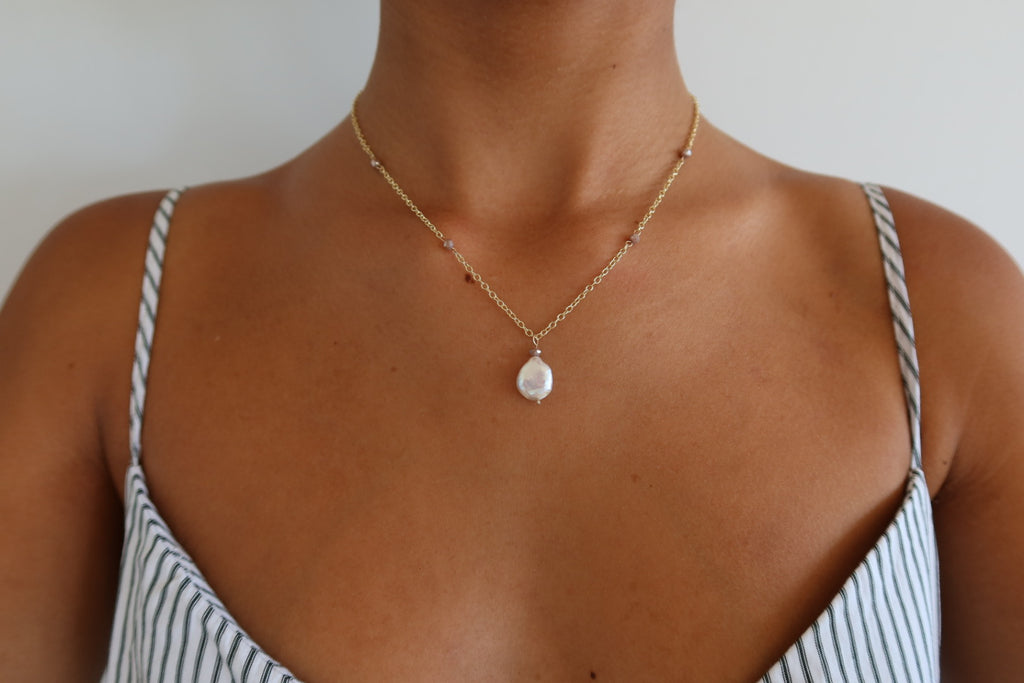 Beaded pearl necklace
