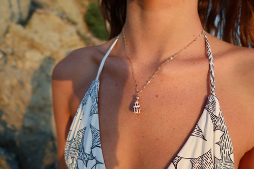 hebrew cone shell pendant necklace