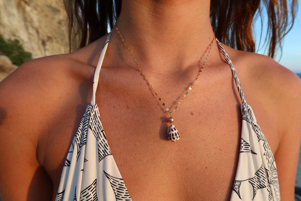 hebrew cone shell pendant necklace