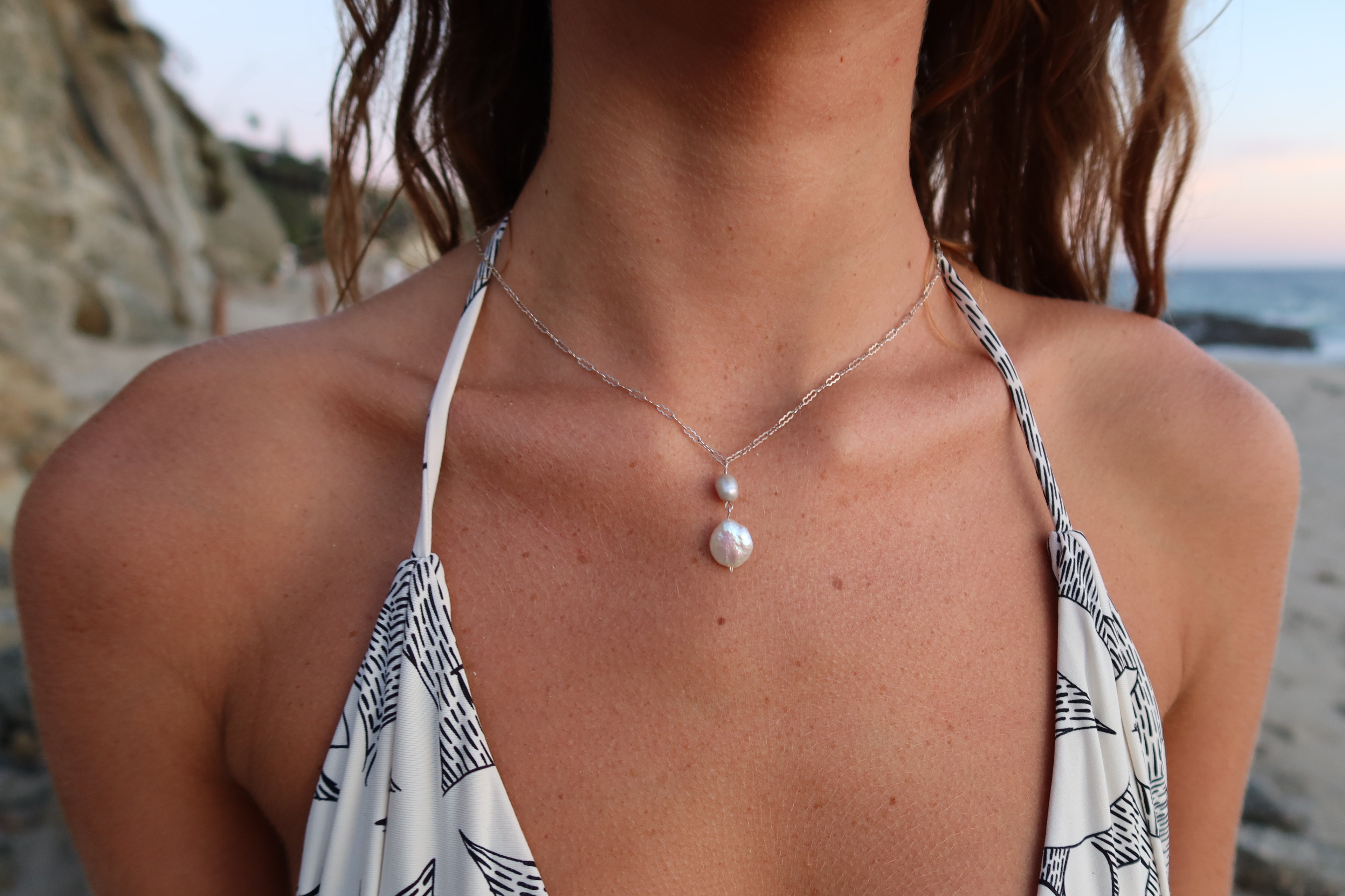 sterling silver freshwater pearl pendent